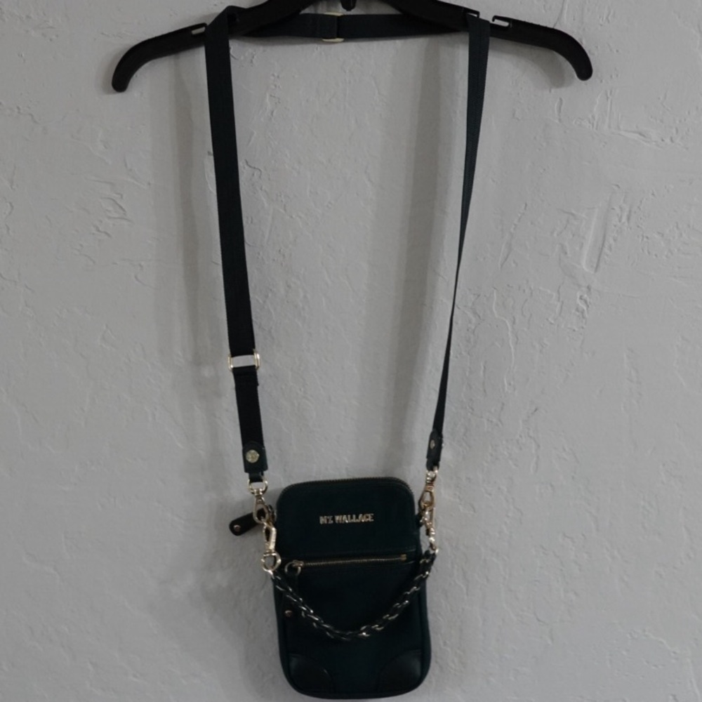MZ Wallace Crossbody Phone Bag – Dark Green with Gold Hardware